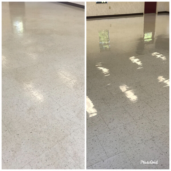 Before & After Floor Stripping & Waxing in Mooresville, NC (1)